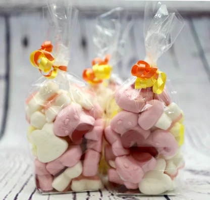OK, so not the best named sweet in the world, but they do taste delicious! 150g of fruity gummy delights, packaged in one of our Easter bags and presented with Ribbon. Perfect!
