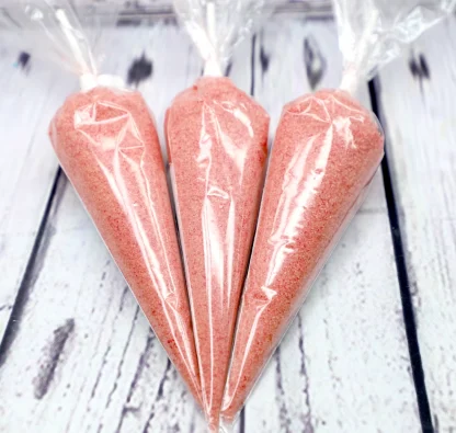 Raspberry flavor sherbet sweet cone