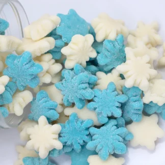 Sugar-coated jelly snowflakes candy