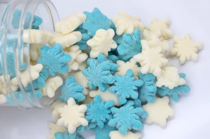 Sugar-coated jelly snowflakes candy