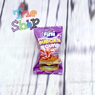 Burger-shaped bubblegum with strawberry filling